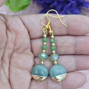 Green Jade Dangle Women's Earrings